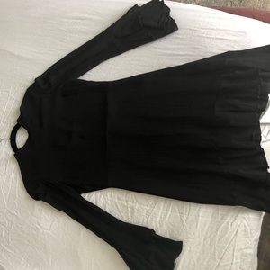 Zara Long Sleeve High Neck Black Dress